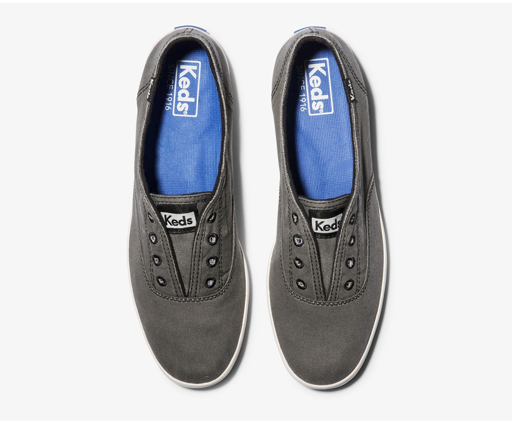 Keds Womens Slip Ons Dark Grey - Chillax Seasonal Washable - 390WGDSAM